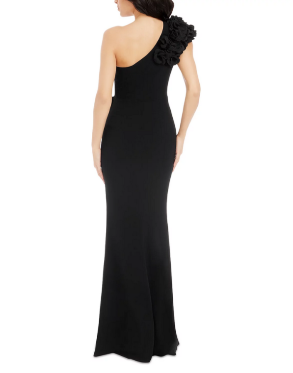 Dress the Population Aubrielle Rosette One Shoulder Gown MSRP $298