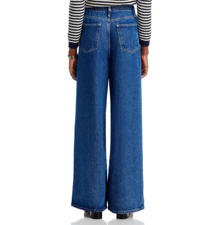 FRAME Super Drape High Rise Drawstring Wide Leg Jeans MSRP $298