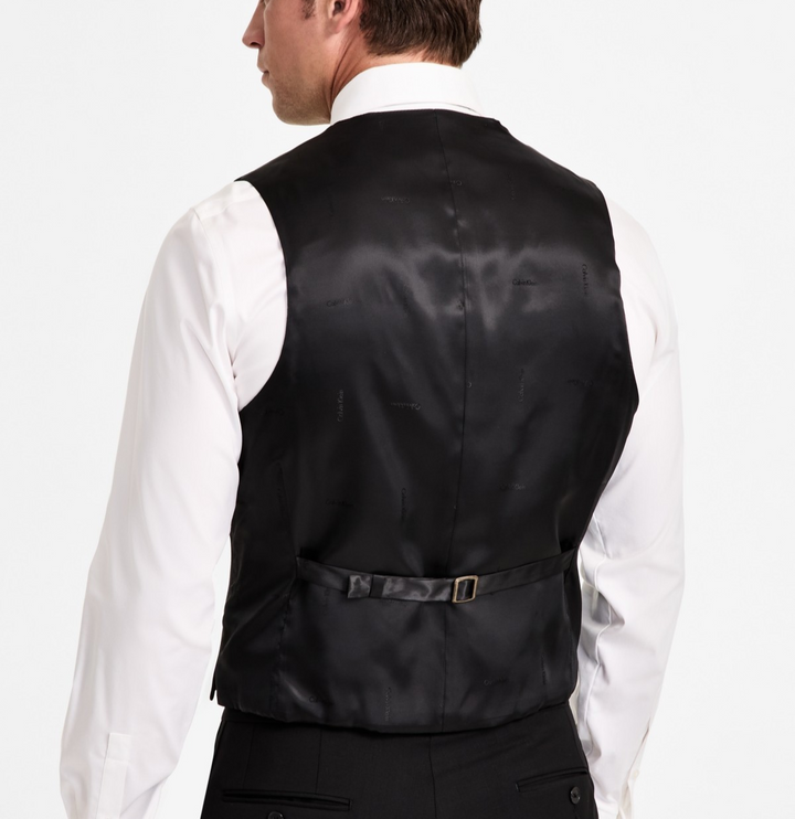 Calvin Klein Slim-Fit Wool-Blend Tuxedo Vest MSRP $125