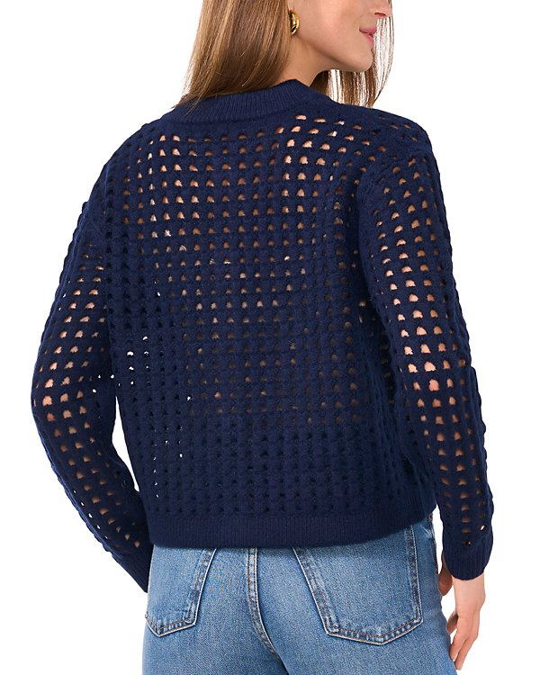 Vince Camuto Women's Long-Sleeve Pointelle Cardigan MSRP $99