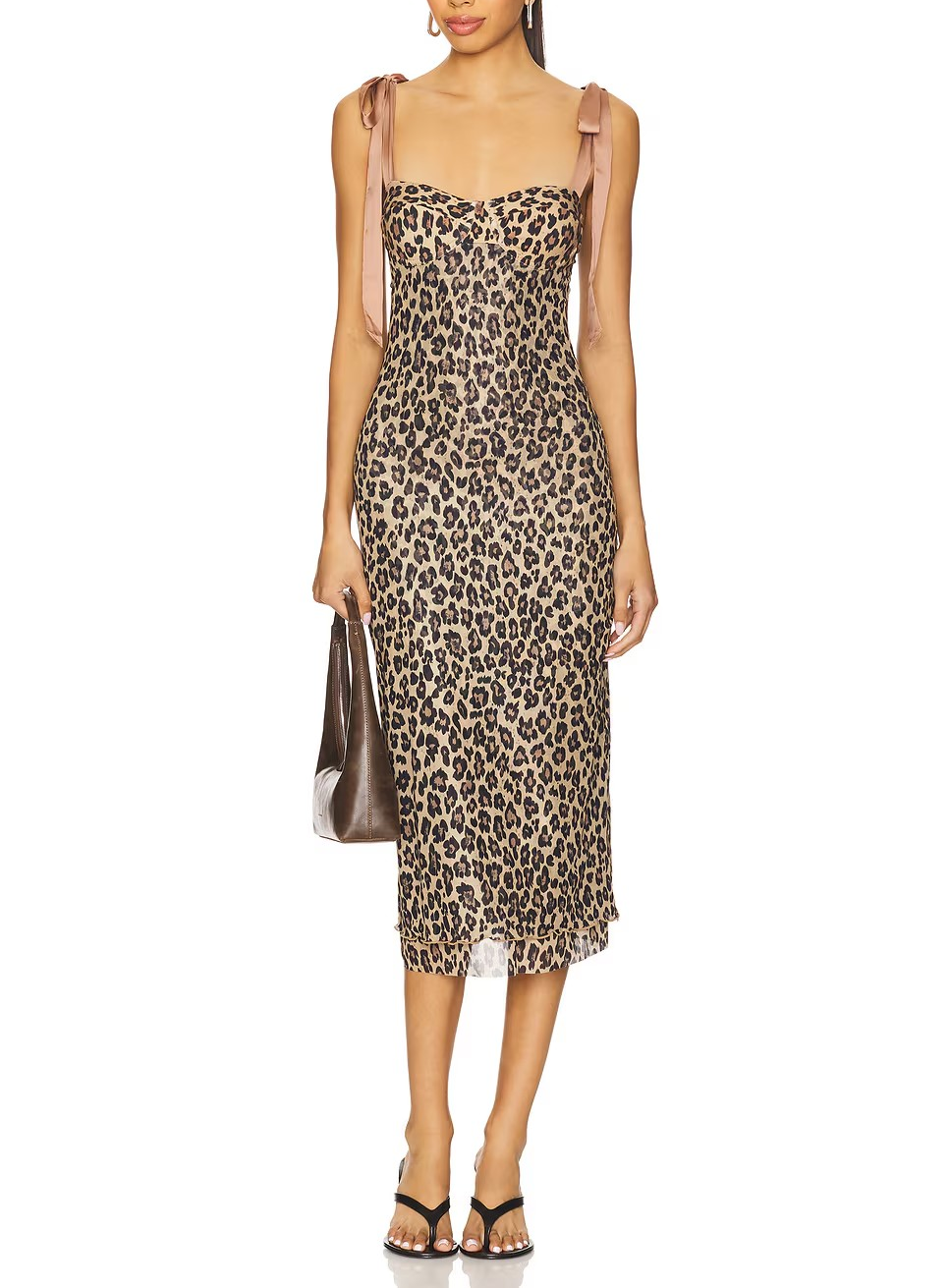 Free People Printed Got Glam Slip Midi Dress MSRP $98