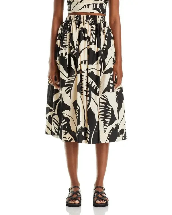 Lucy Paris Amari Floral Print Poplin Skirt MSRP $78