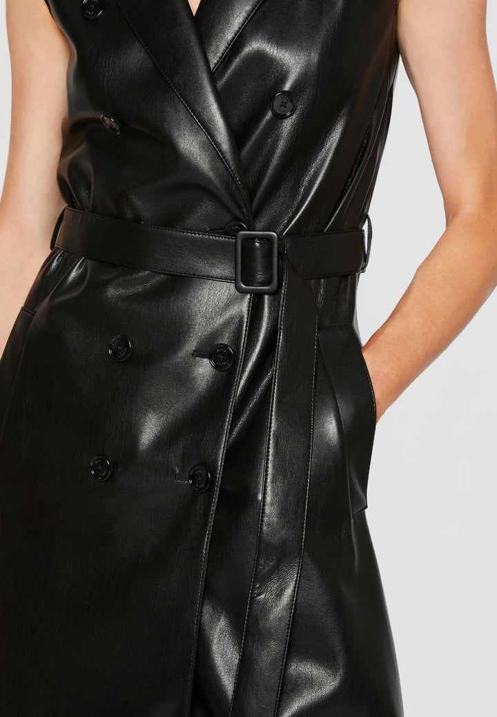 Boss Dujeta Faux Leather Dress MSRP $595
