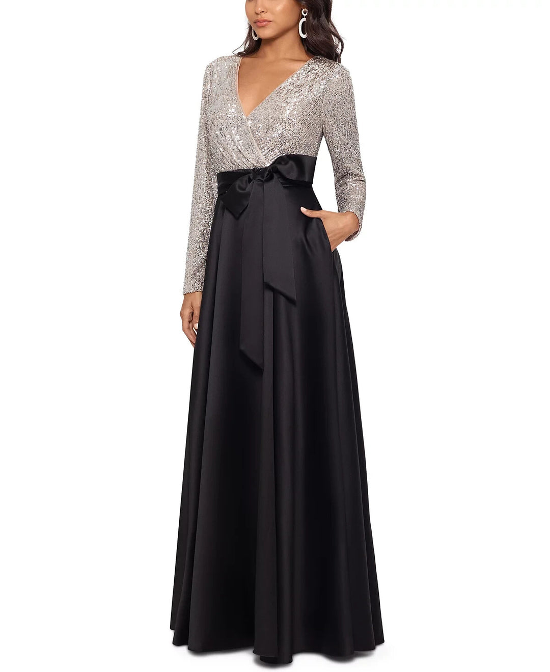 XSCAPE Sequinned-Top Ball Gown MSRP $289