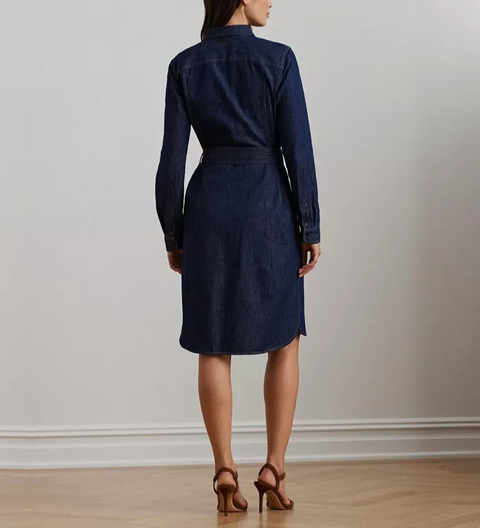 Lauren Ralph Lauren Belted Denim Shirtdress MSRP $145
