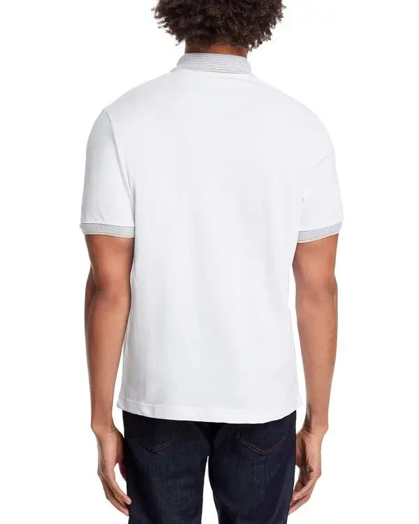 The Men's Store Striped Trim Cotton Polo Shirt MSRP $78
