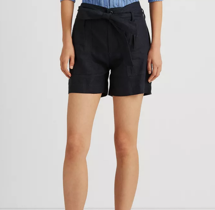 Lauren Ralph Lauren Belted Linen Short MSRP $79