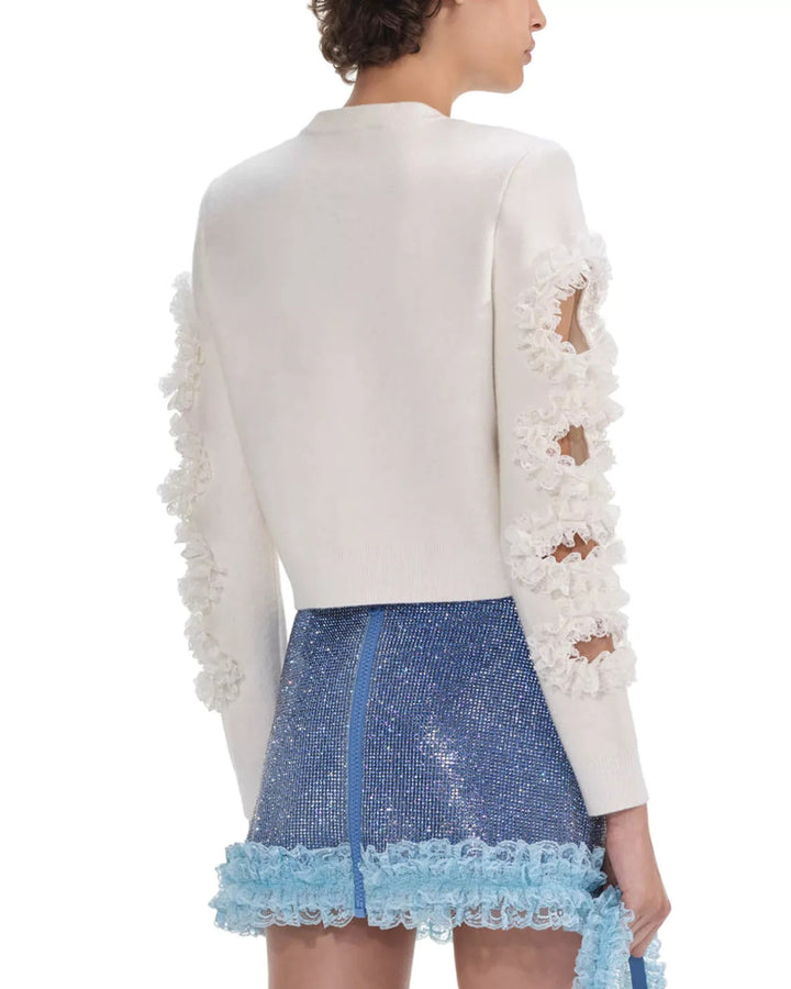 Self-Portrait x Christopher Kane Cut Out Lace Trim Cardigan MSRP $555