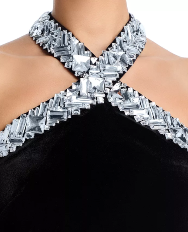 Eliza J Embellished Halter Dress MSRP $228