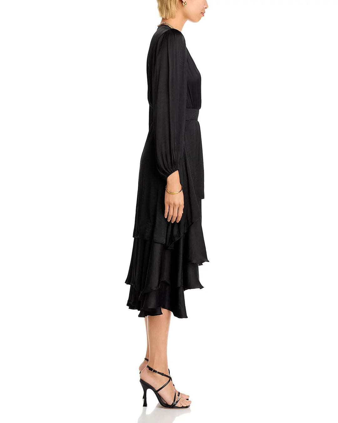 STEVE MADDEN Bei Surplice Neck Asymmetric Midi Dress MSRP $139