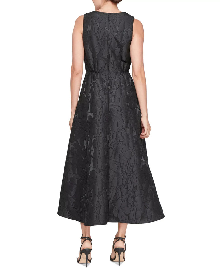 SL Fashions Women's Jacquard V-Neck High-Low Dress MSRP $139