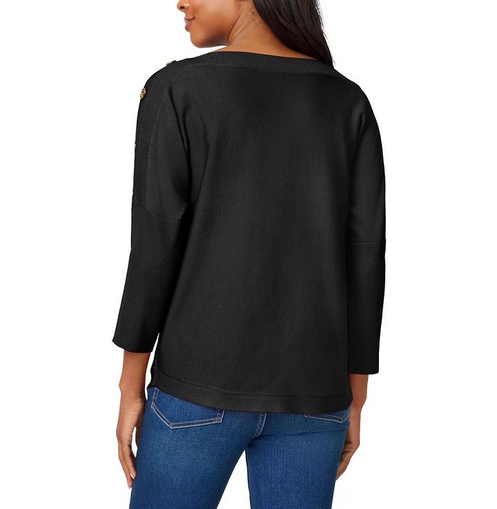 Melissa Paige Button-Trim Dolman-Sleeve Sweater MSRP $46.50