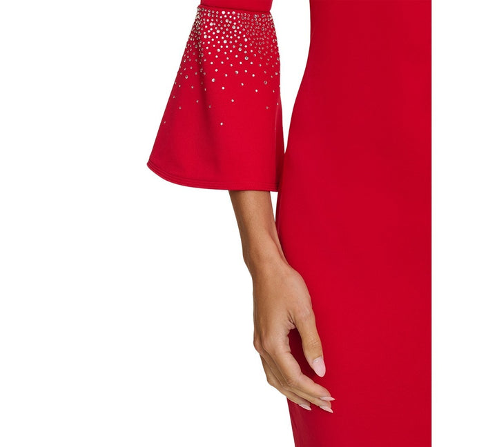 Calvin Klein Embellished Bell-Sleeve Sheath Dress MSRP $139