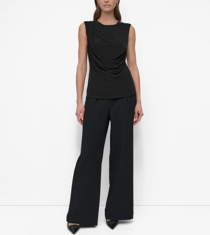 DKNY Women's Zip-Shoulder Sleeveless Knit Top MSRP $49