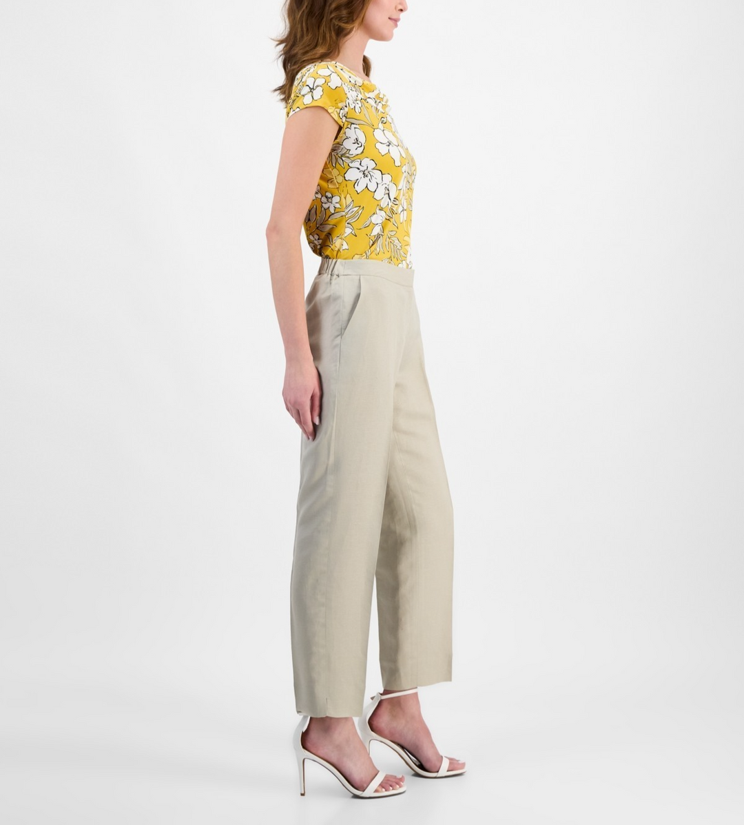 Kasper Women's Linen Mid-Rise Straight-Leg Ankle Pants MSRP $89