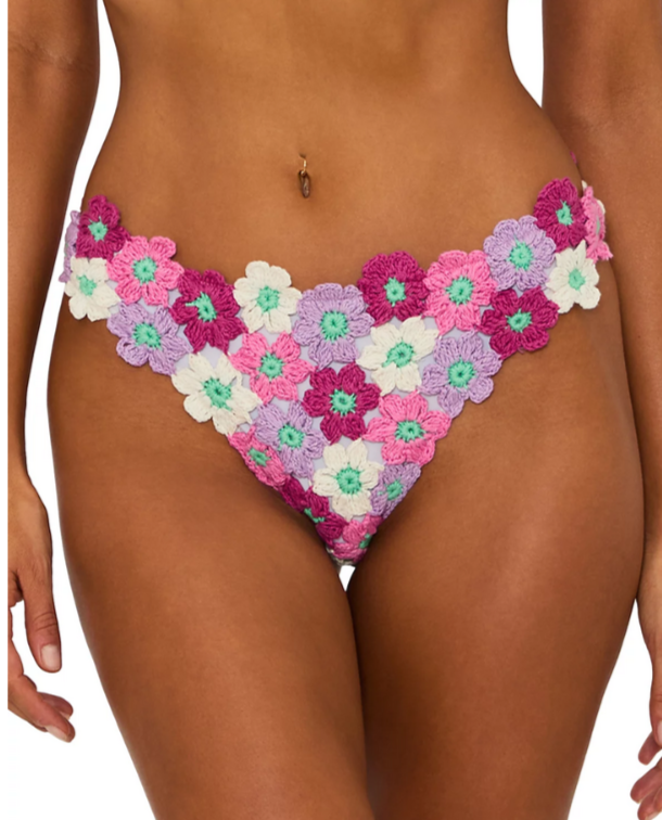 Beach Riot Kaylin Crocheted Floral Bikini Bottoms MSRP $118