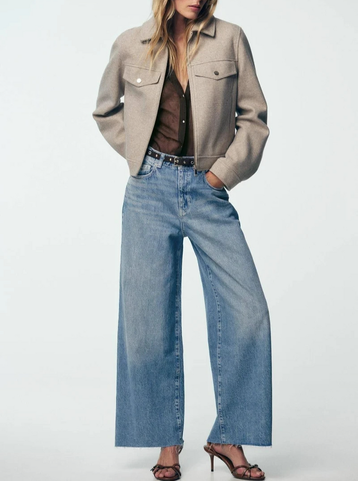 Zara Cropped Zip-Front Jacket MSRP $79