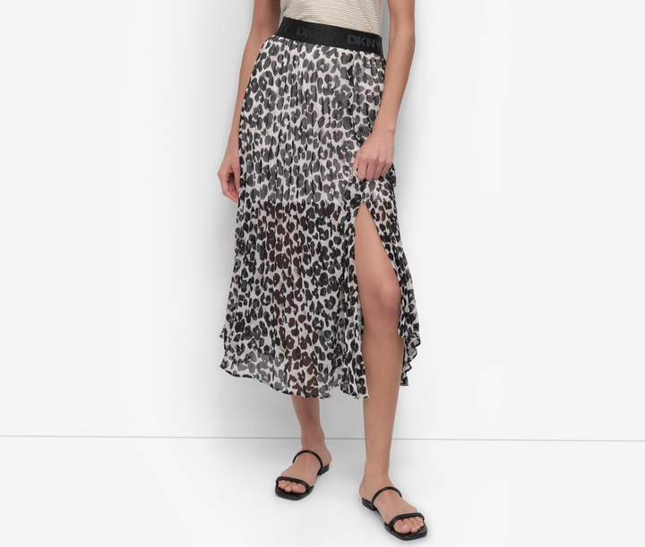 DKNY Women's Printed Chiffon Midi Skirt MSRP $109
