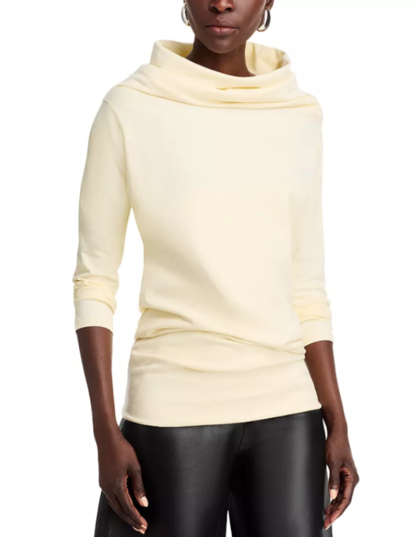 A.W.A.K.E. MODE Jersey Cowl Neck Draped Top MSRP $290