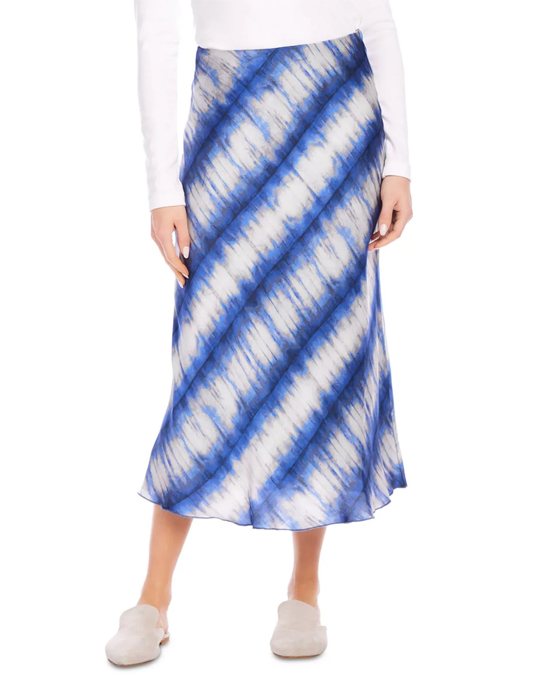 Karen Kane Printed Satin Midi Skirt MSRP $148