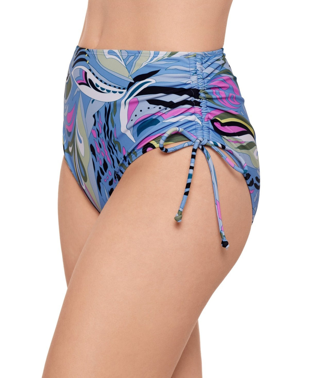 Salt + Cove Juniors' Printed Shirred High-Waist Bikini Bottoms MSRP $29
