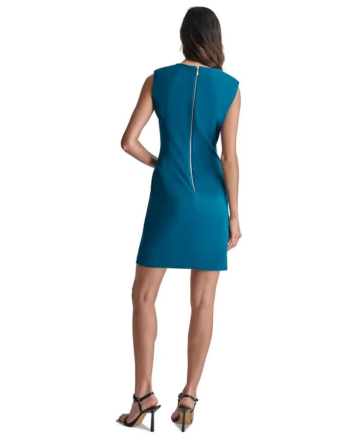 DKNY Sleeveless Drape-Front Sheath Dress MSRP $134