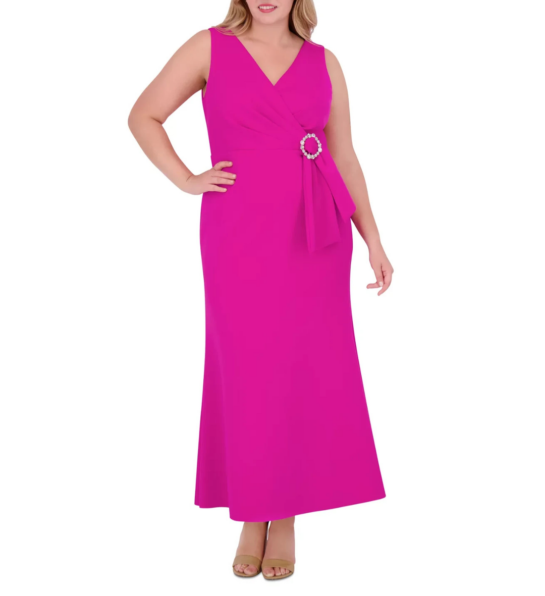 Eliza J Plus Size Sleeveless V-Neck Mermaid Gown MSRP $198