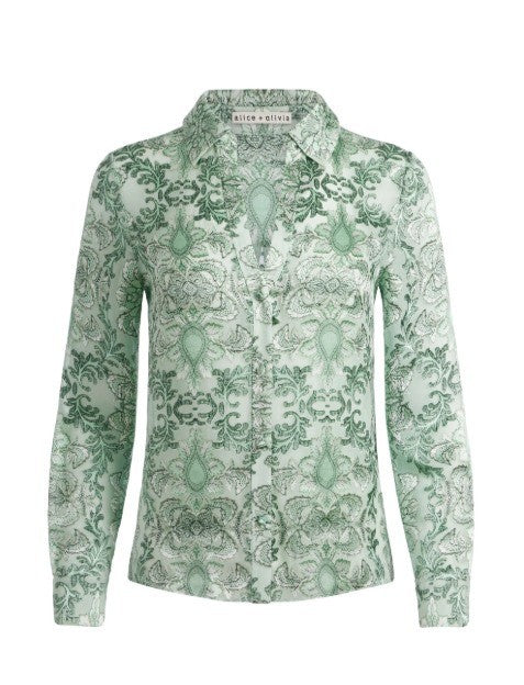 Alice and Olivia Eloise Blouse MSRP $395