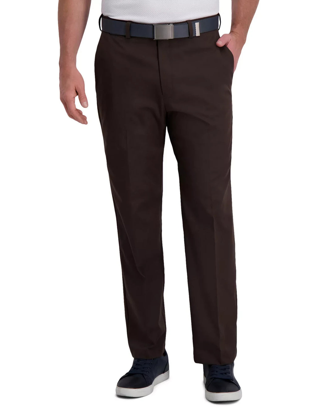 Haggar Cool Right Performance Flex Classic Fit Flat Front Pant MSRP $70