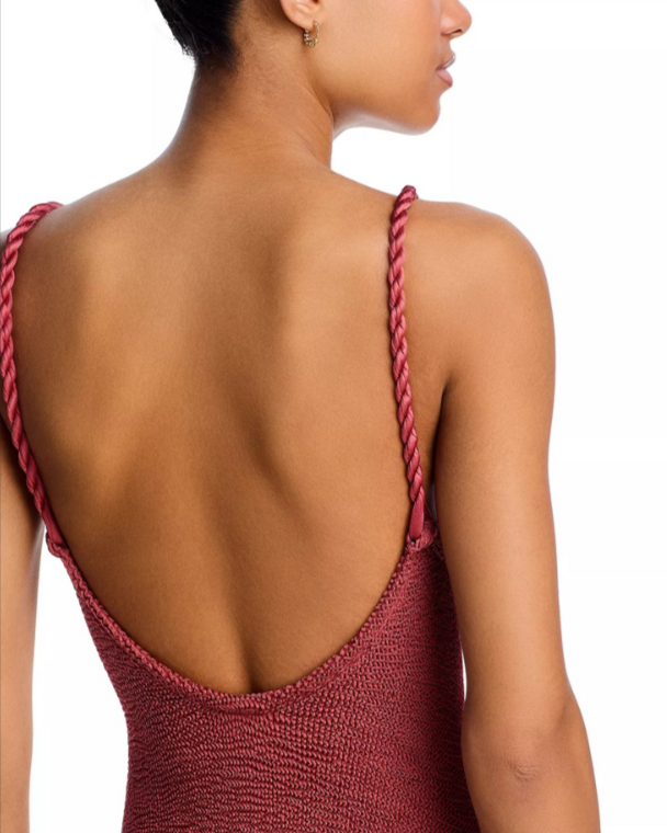 Hunza G Camille Crinkle One Piece Swimsuit MSRP $295