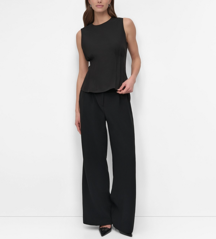 DKNY Women's Sleeveless Peplum Blouse MSRP $69