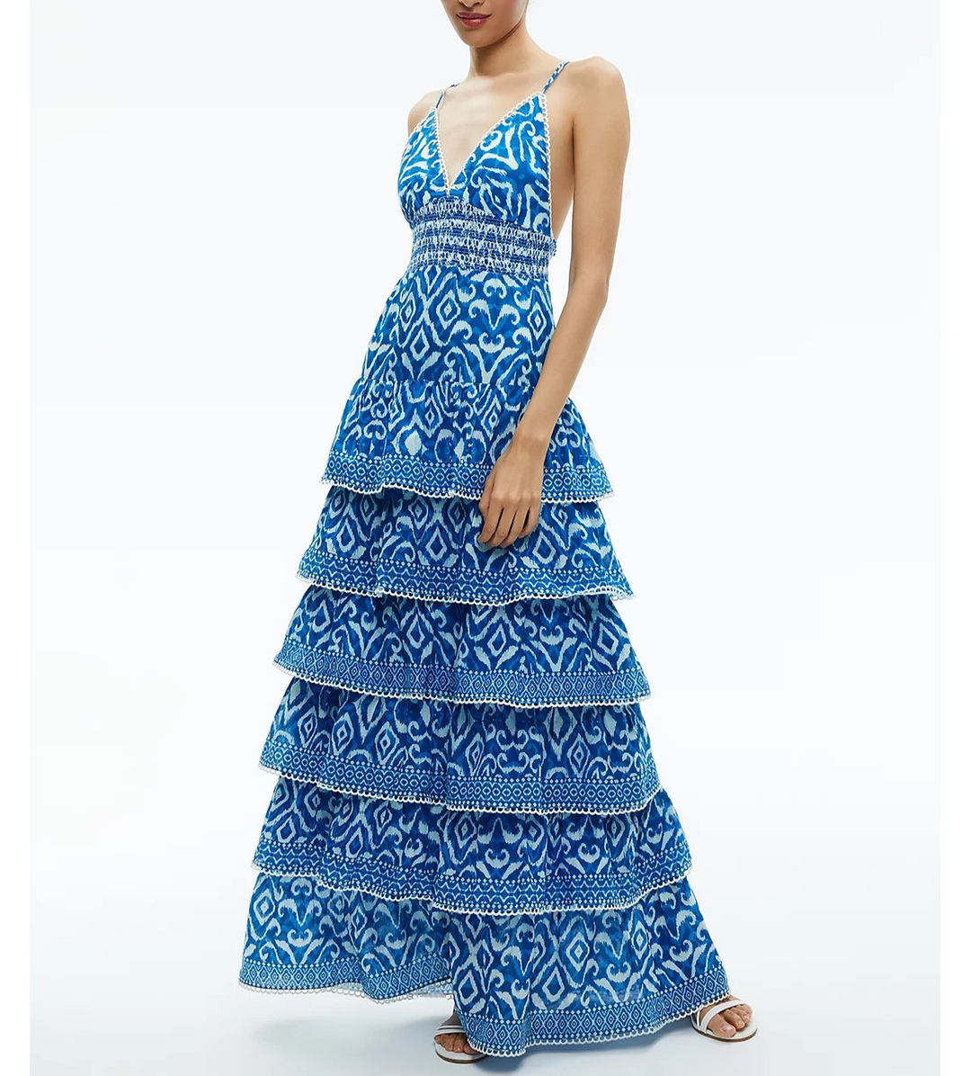 Alice and Olivia Imogene Tiered Maxi Dress MSRP $660