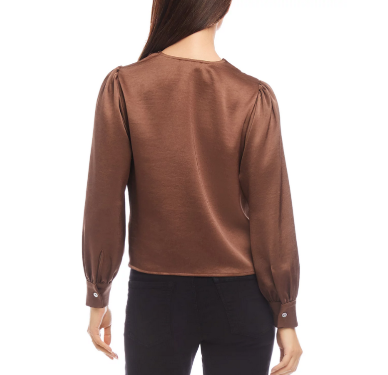 Karen Kane Satin Draped Top MSRP $148