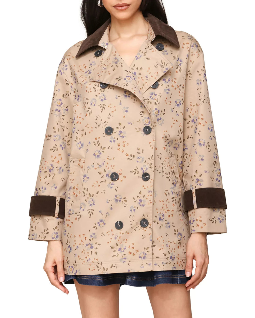 Avec Les Filles Mixed Media Oversized Trench Coat MSRP $159