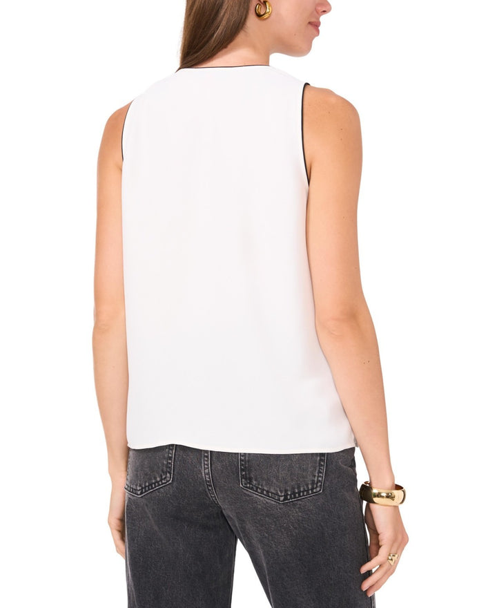 Vince Camuto Piped Sleeveless Top MSRP $69