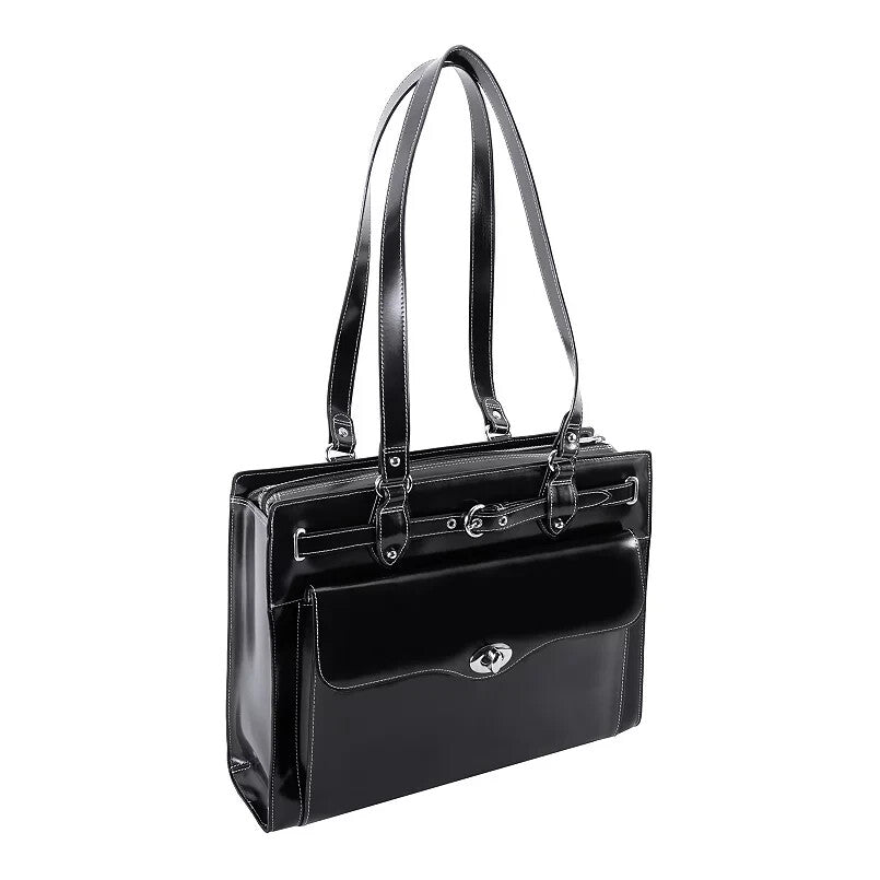 McKlein USA Joliet Black Leather Tote MSRP $440