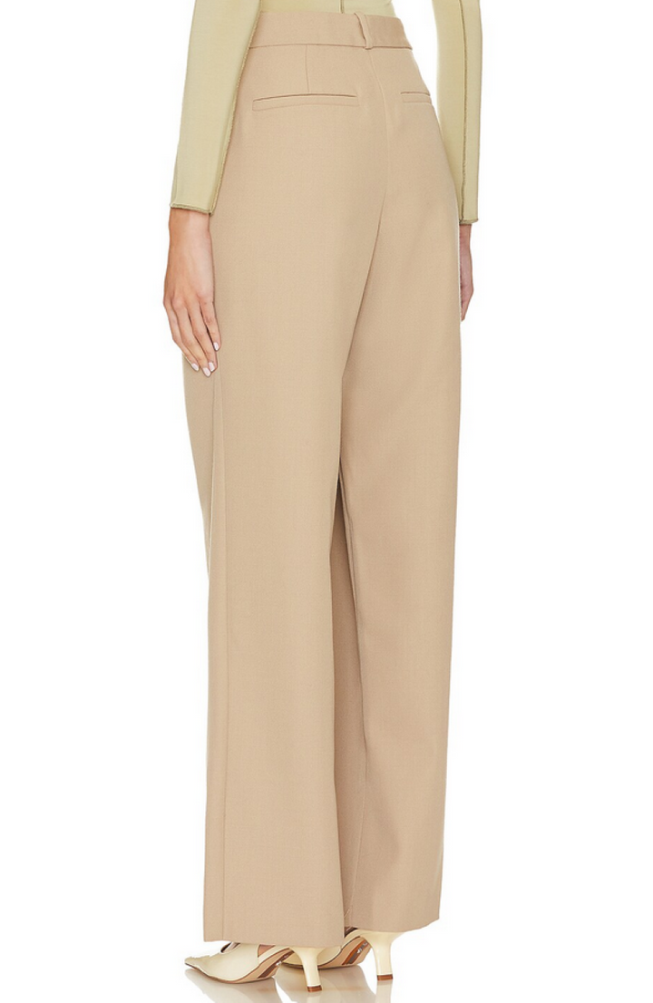 SIMKHAI Overlap Pleated Wide Leg Trouser MSRP $575