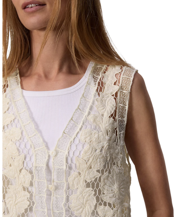 rag & bone Coralie Crocheted Cropped Vest MSRP $398