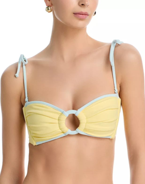 Montce Tori Ties Bandeau Bikini Top & Lulu Cheeky Bikini Bottom MSRP $230