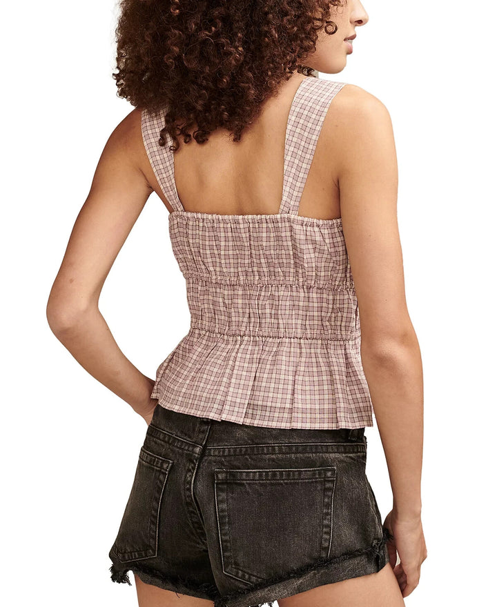 Lucky Brand Drawstring Detail Cotton Sleeveless Top MSRP $59