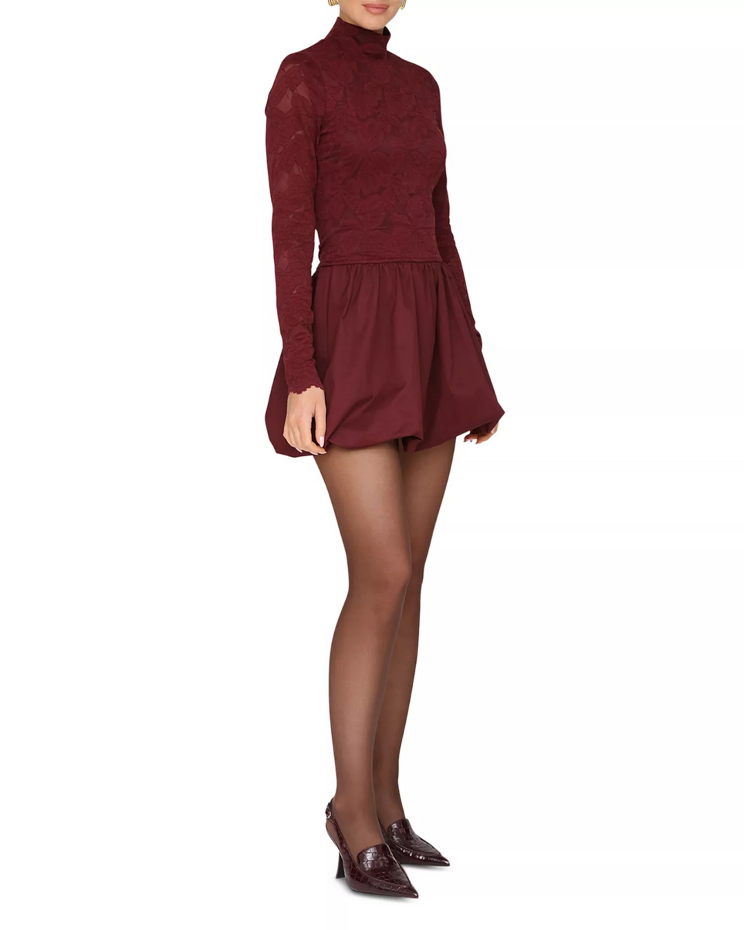 Avec Les Filles Bubble Hem Mini Dress MSRP $148