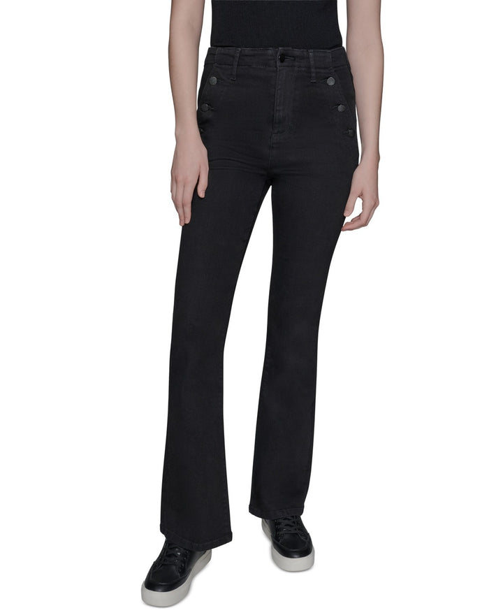 KARL LAGERFELD PARIS Women's Sailor Flared-Leg Jeans MSRP $109.50