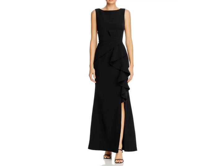 Eliza J Sleeveless Cascading-Ruffle Gown MSRP $188