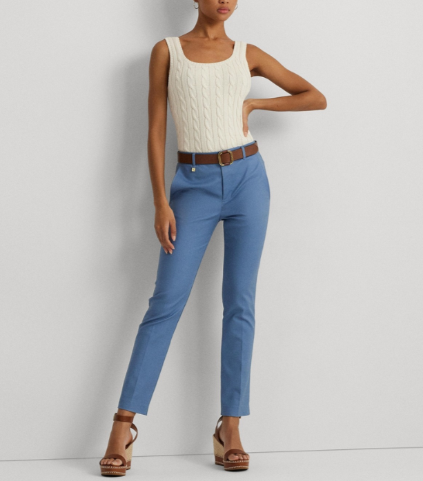 Lauren Ralph Lauren Double-Faced Stretch Cotton Pants MSRP $145