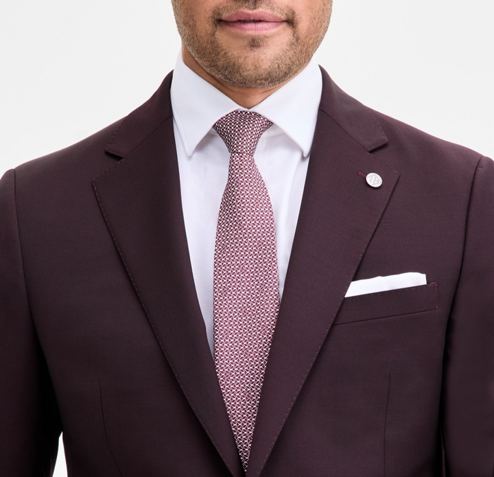 Ted Baker Modern-Fit Bordeaux Wool-Blend Suit Separate Jacket MSRP $450