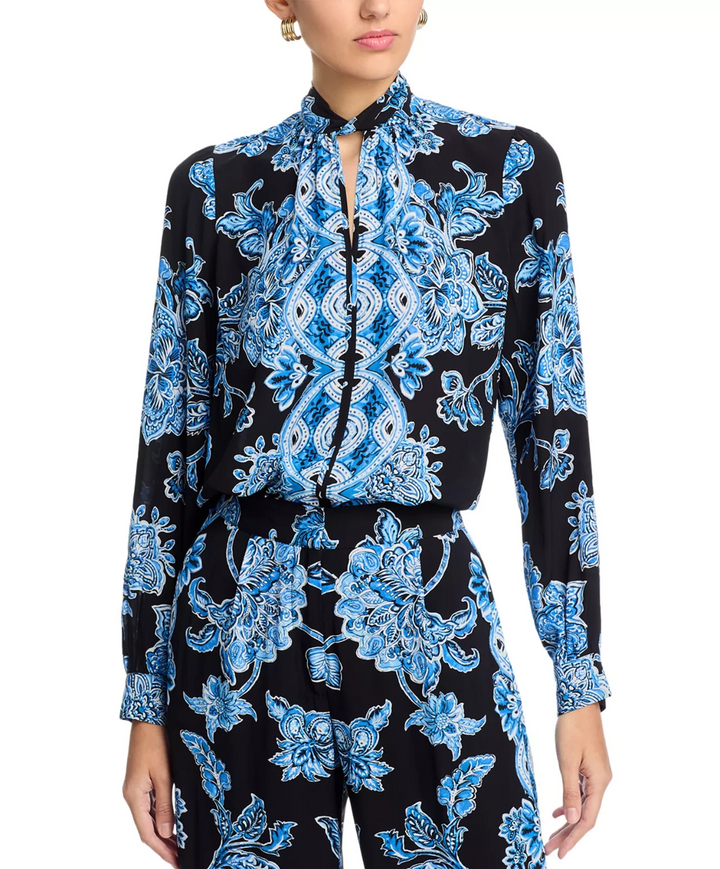 Elie Tahari The Skylar Printed Blouse MSRP $325