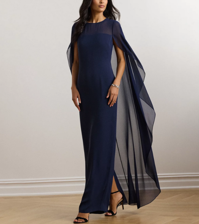 Lauren Ralph Lauren Cape Gown MSRP $265