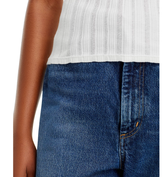 RE/DONE Pointelle Scoop Neck Tee MSRP $135