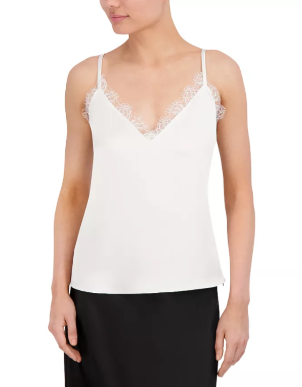BCBGMAXAZRIA Woven Lace Trim Camisole MSRP $138