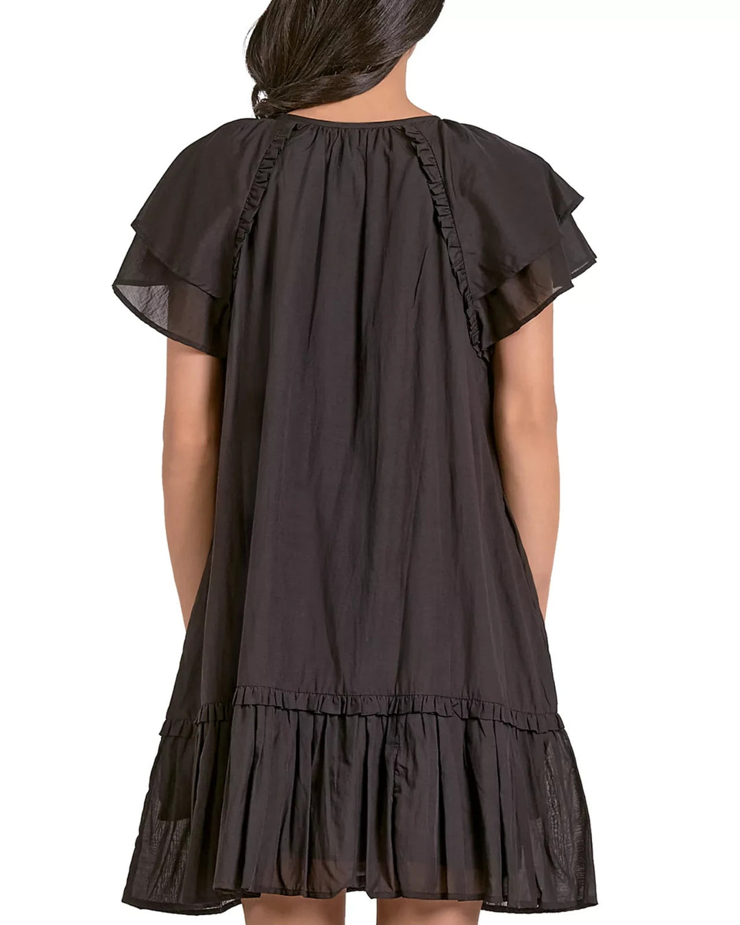 Elan Short Sleeve Ruffle Baby Doll Dress MSRP $89